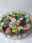 (2) Clear Glass Candy Dishes w/ Buttons