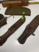 Vintage Military Hats and Machetes