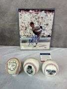 Gaylord Perry Signed 8x10 Photo & (3) Indians Facsimile Signed Baseballs