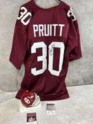 Greg Pruitt - Oaklahoma signed jersey & mini helmet, both JSA