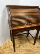 Vintage Wooden Roll Top Bread Box