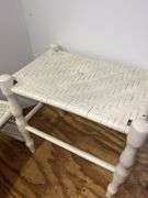 White Wicker Nightstand and Side Table