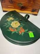 Vintage Floral Print Crumb Catcher and Decorative Wooden Box