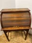 Vintage Wooden Roll Top Bread Box