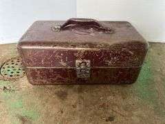 Purple Metal Toolbox w/ Contents
