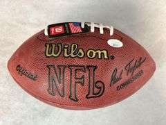 Gayle Sayers signed full size football JSA w/case