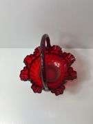 Ruby Red Glass Basket