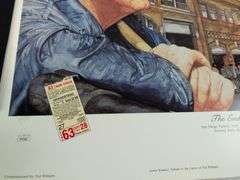 Ted Williams signed baseball Fenway Park litho, full letter JSA