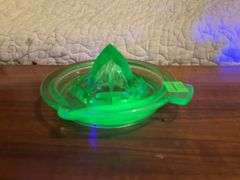 Vintage Uranium Glass Juicer