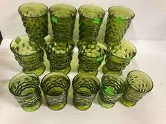 Vintage Indiana Glass Avocado Green Glass