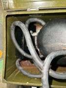 Traction Cable w/ Grey Plastic Carrying Case and Blue Metal Toolbox w/ Black Cable
