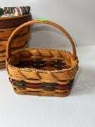 (1) Longaberger Woven Basket and (1) Unbranded Woven Basket
