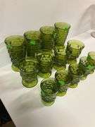 Vintage Indiana Glass Avocado Green Glass