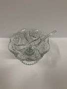 Vintage Glass Fruit Dish with Dipper