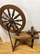 Vintage Wooden Spinning Wheel