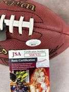 Gayle Sayers signed full size football JSA w/case