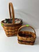 (1) Longaberger Woven Basket and (1) Unbranded Woven Basket
