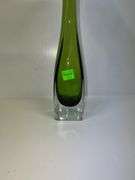 Green Tulip Glass Vase