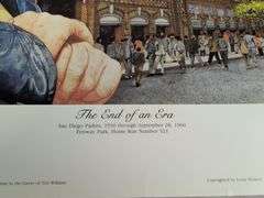 Ted Williams signed baseball Fenway Park litho, full letter JSA