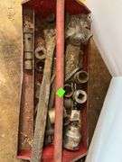 Red Metal Tool Box w/ Contents