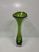 Green Tulip Glass Vase