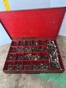 Red Metal Toolbox w/ Various Screws