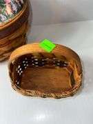 (1) Longaberger Woven Basket and (1) Unbranded Woven Basket