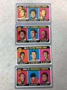 (4) 1970-71 Topps Basketball Leader Cards - West, Alcindor