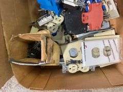 (2) boxes of tools/parts/supplies including electrical and plumbing items