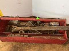 Red Metal Tool Box w/ Contents