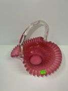 Fenton Hobnail Glass Basket