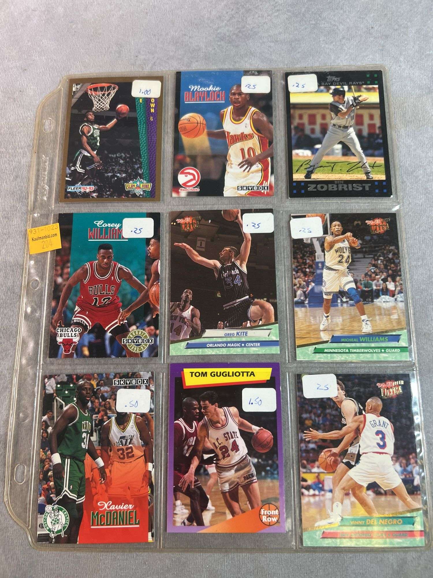 9 Basketball and Baseball Cards