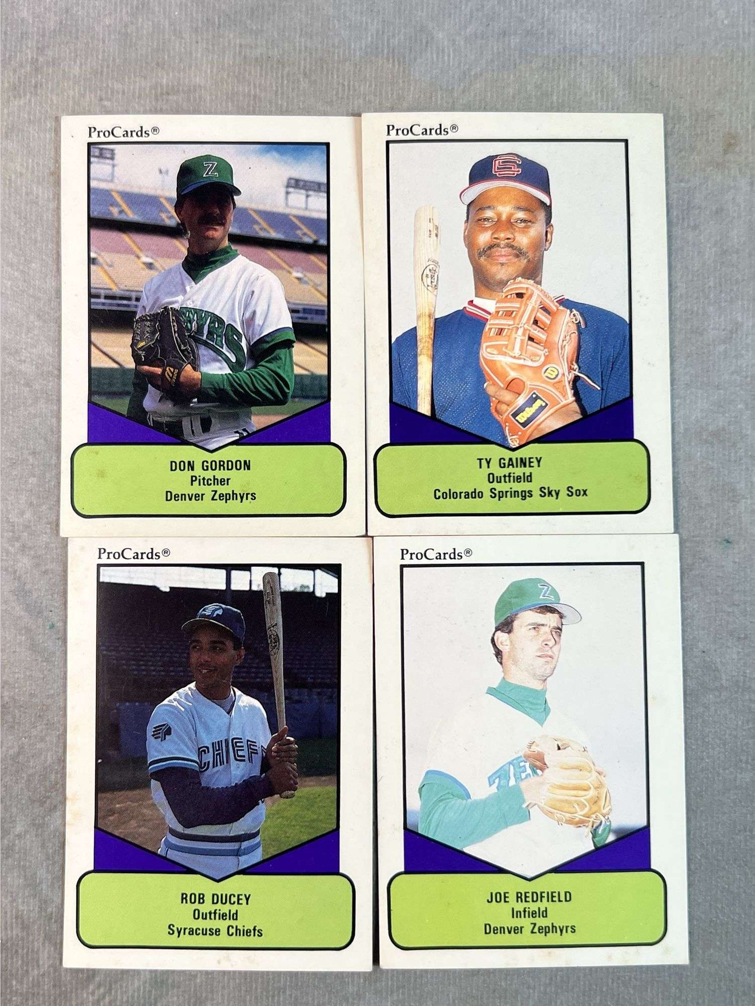 (4) Pro Cards ( Rob Ducey, Don Gordon. Joe Redfield, Ty Gainey)
