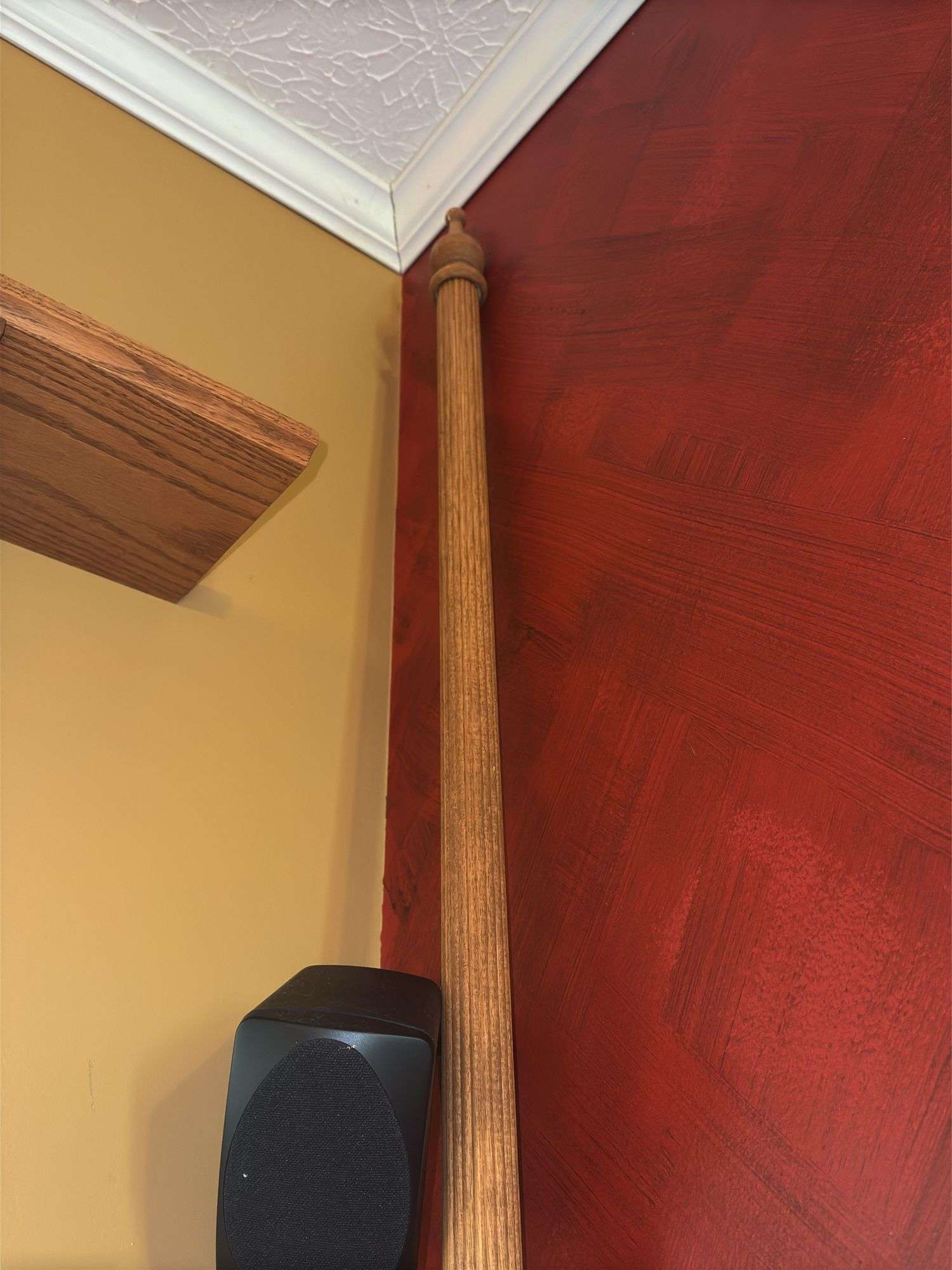 Beach Umbrella and (2) Wooden Curtain Rods