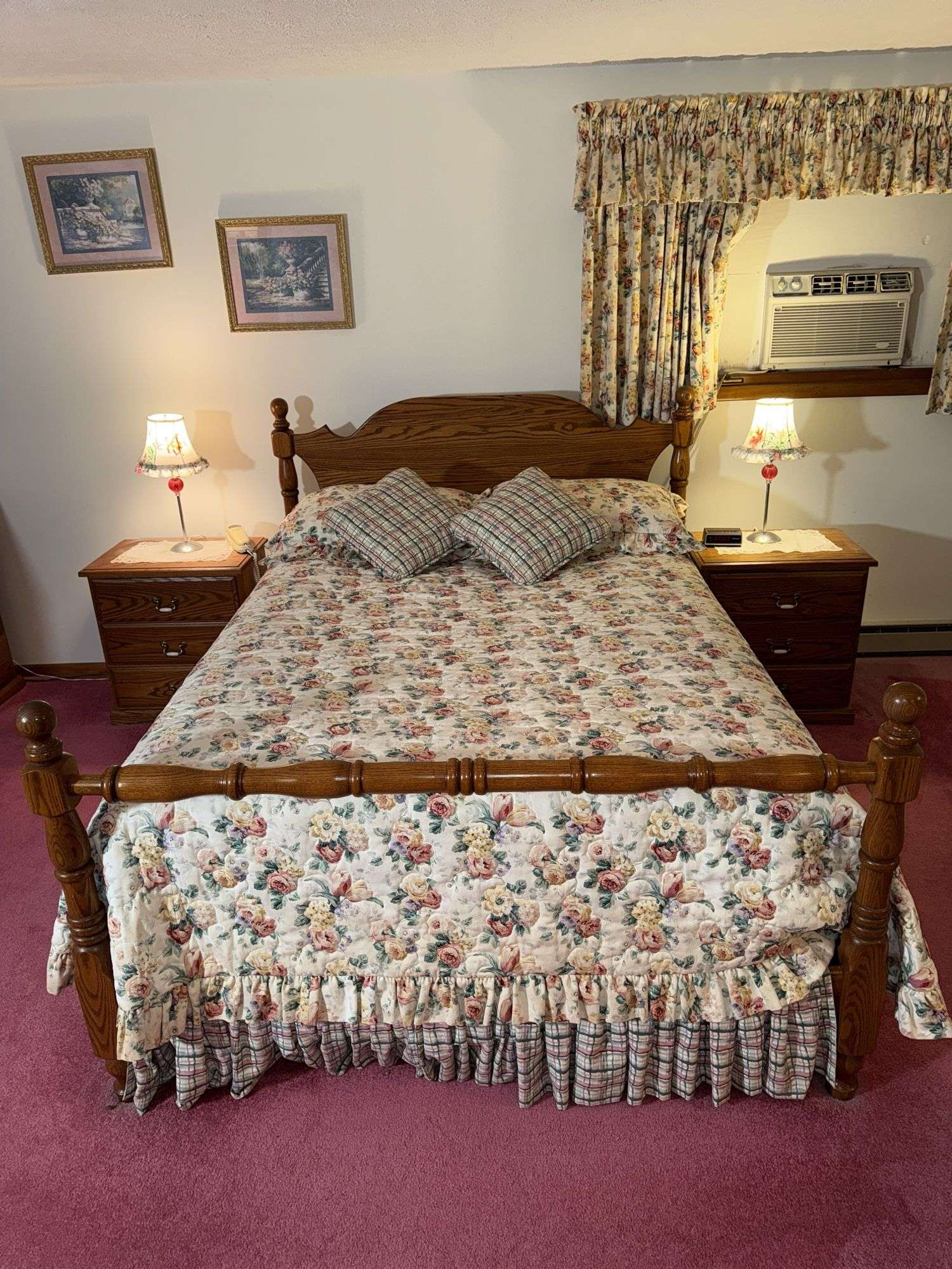 NUT TREE FURNITURE SOLID AMISH BUILT BEDROOM SET WITH QUEEN BED (INCLUDE. MATTRESS, BOX SPRING AND B