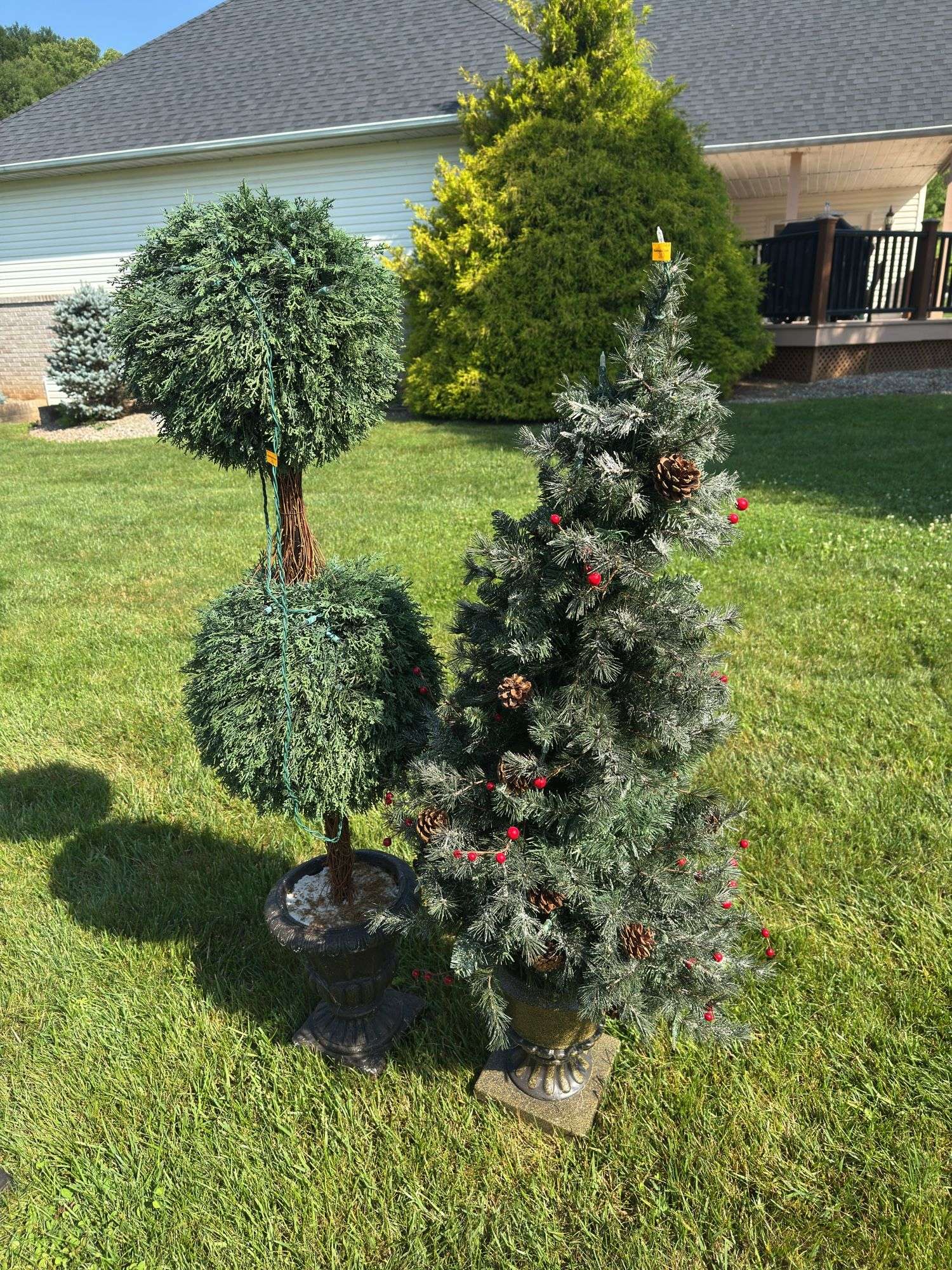 (2) Decorative Christmas Trees