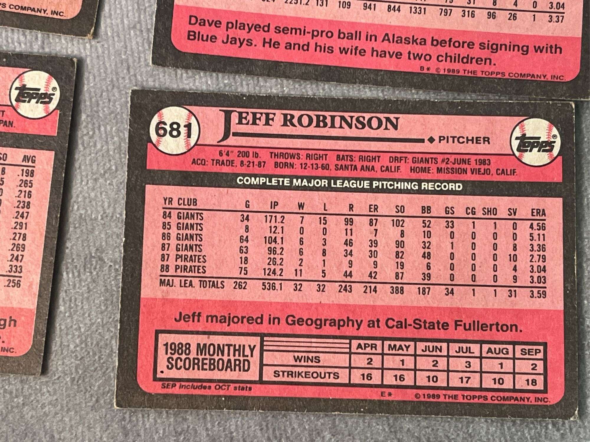 1989 Topps Baseball Cards