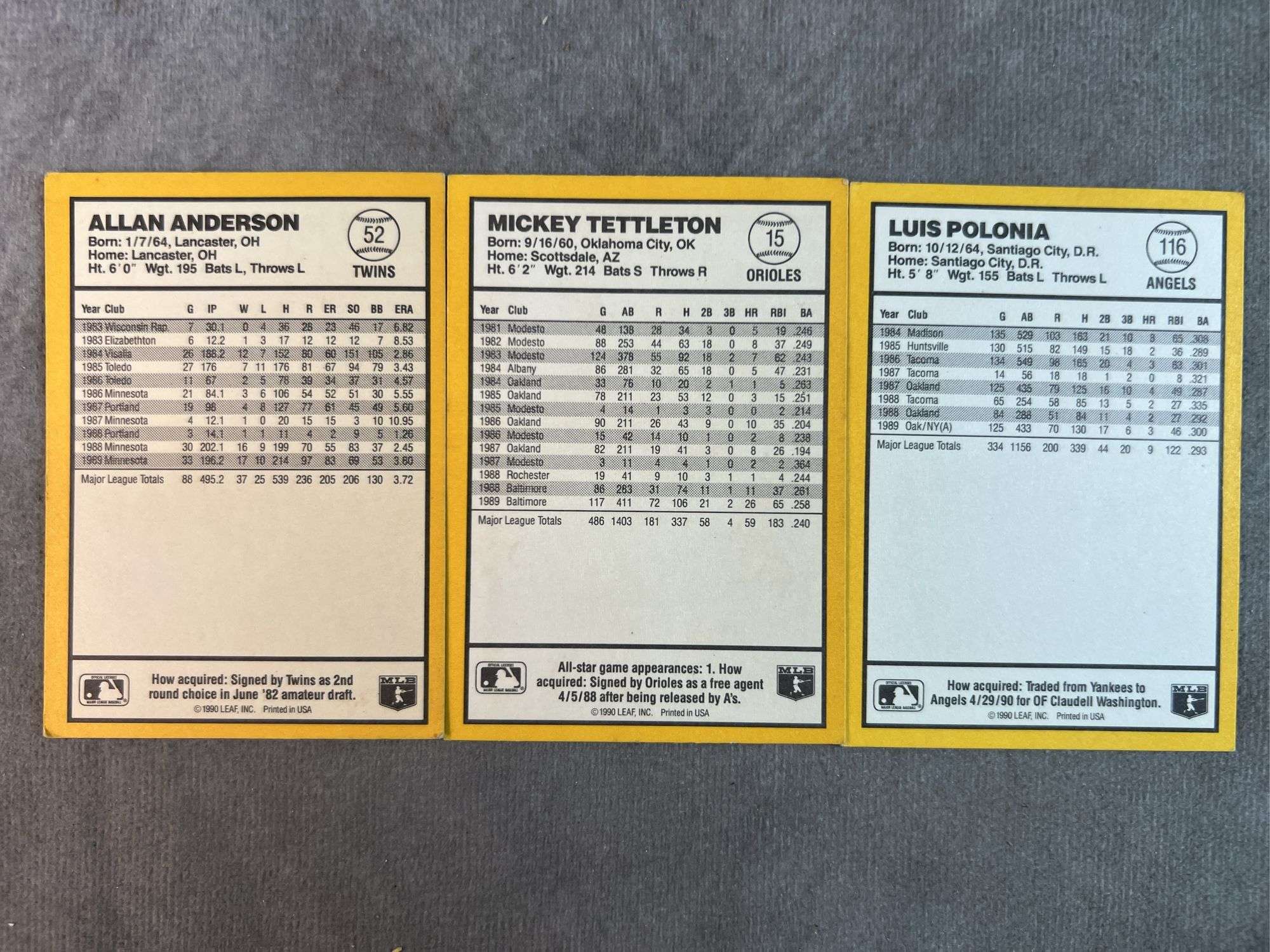 1990 Donruss Baseball Cards