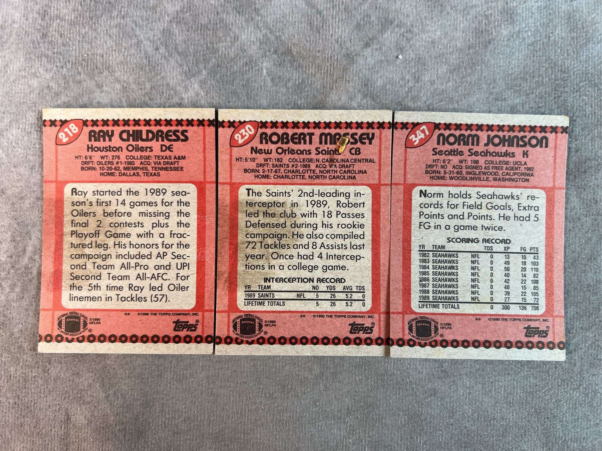 1990 Topps Football Cards