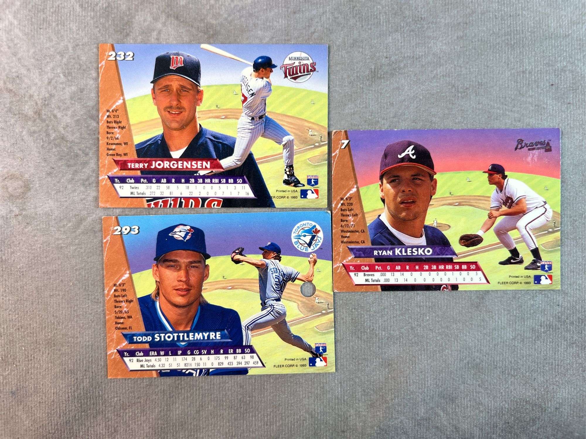 1992 Topps and 1993 Fleer Baseball Cards