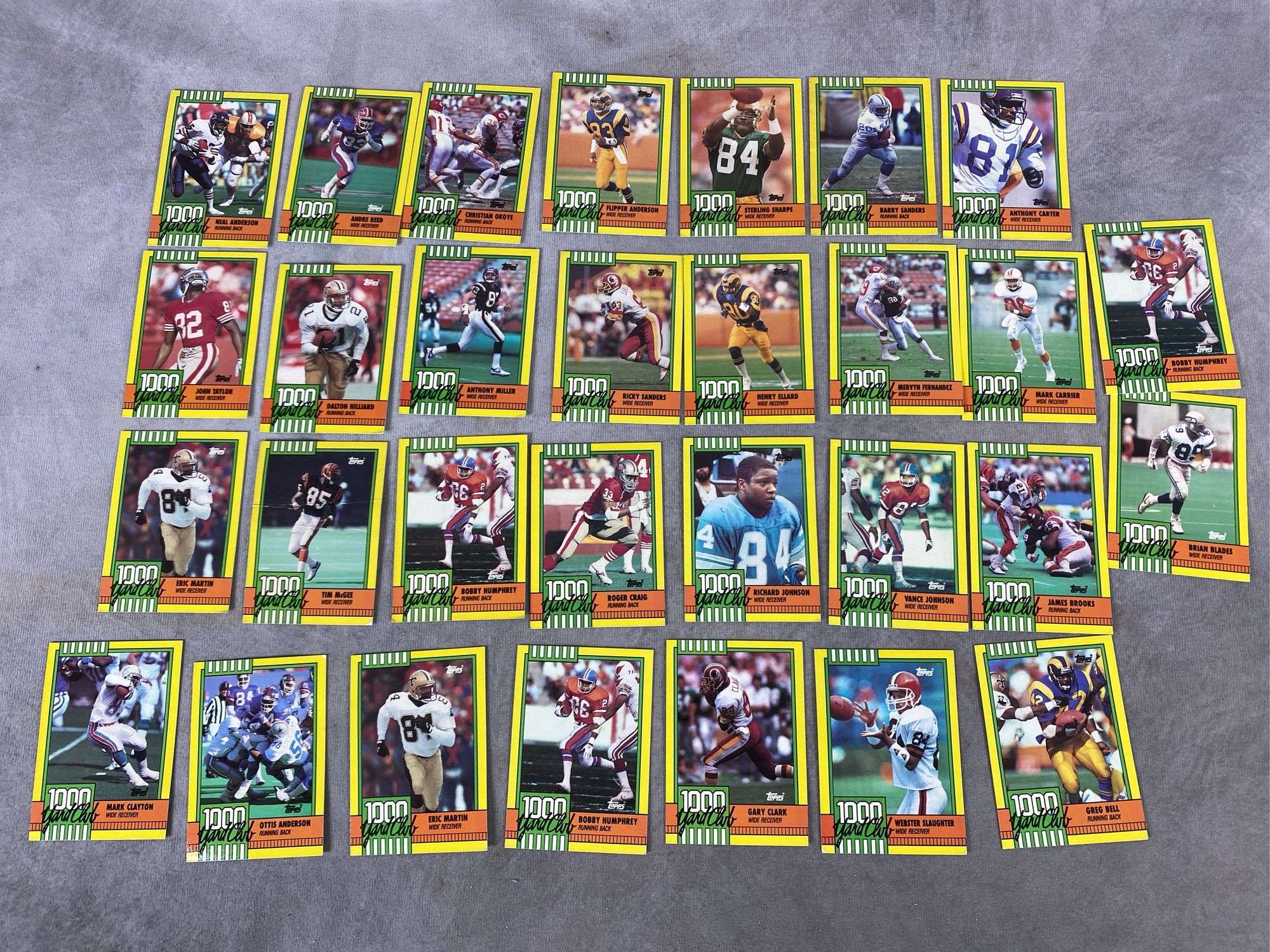 Topps 1000 Yard Club Football Cards
