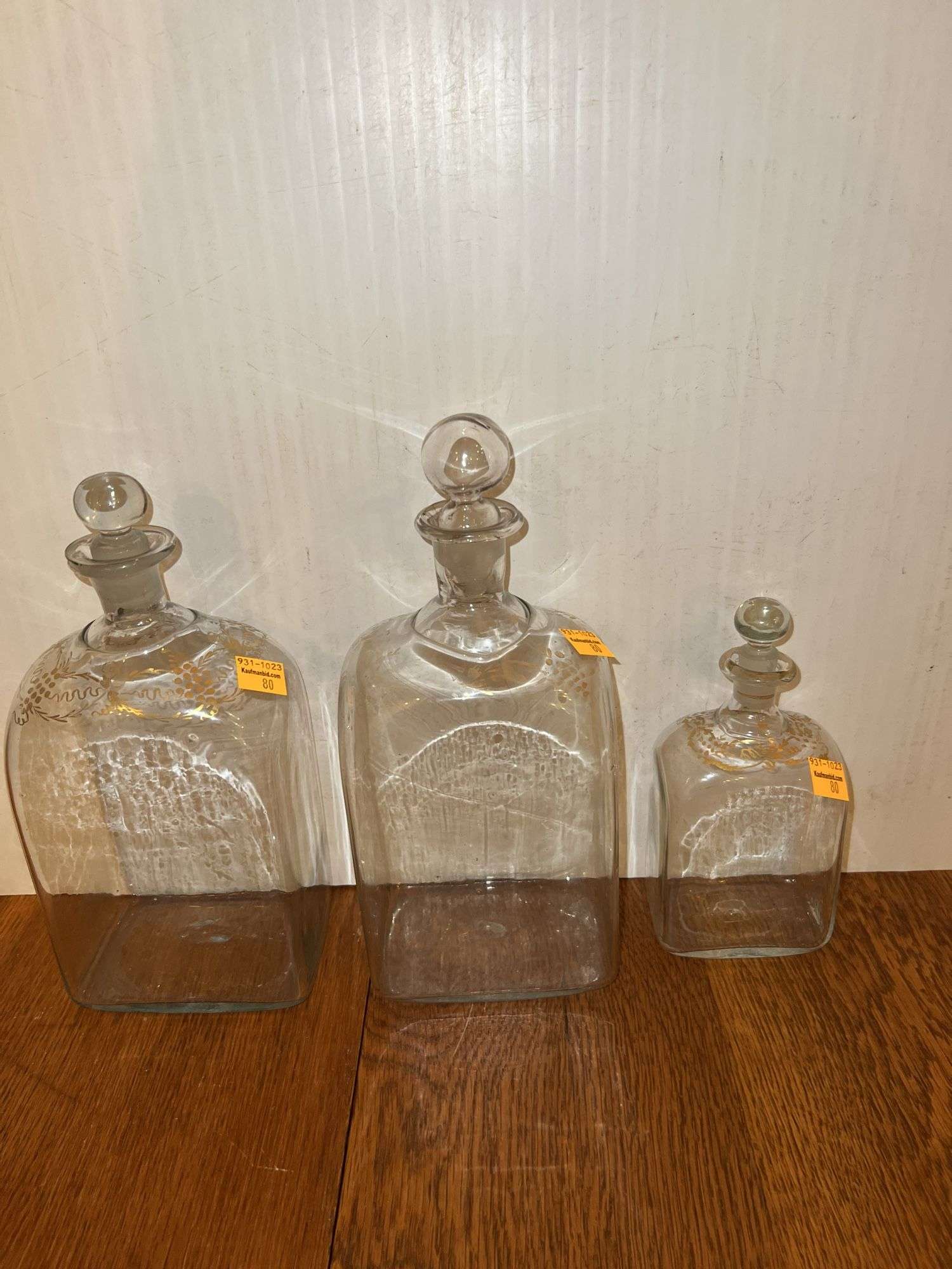(3) Glass Decanters