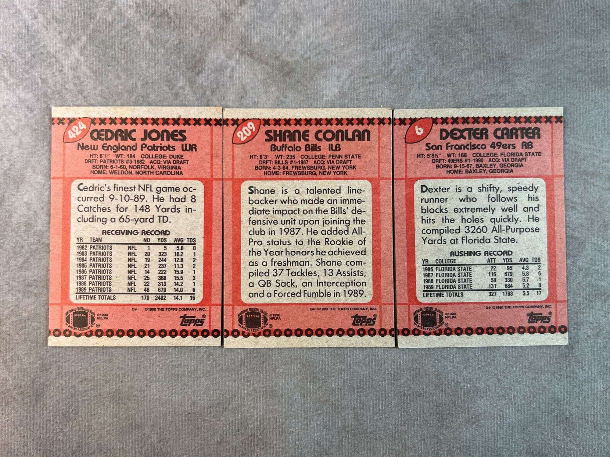1990 Topps Football Cards