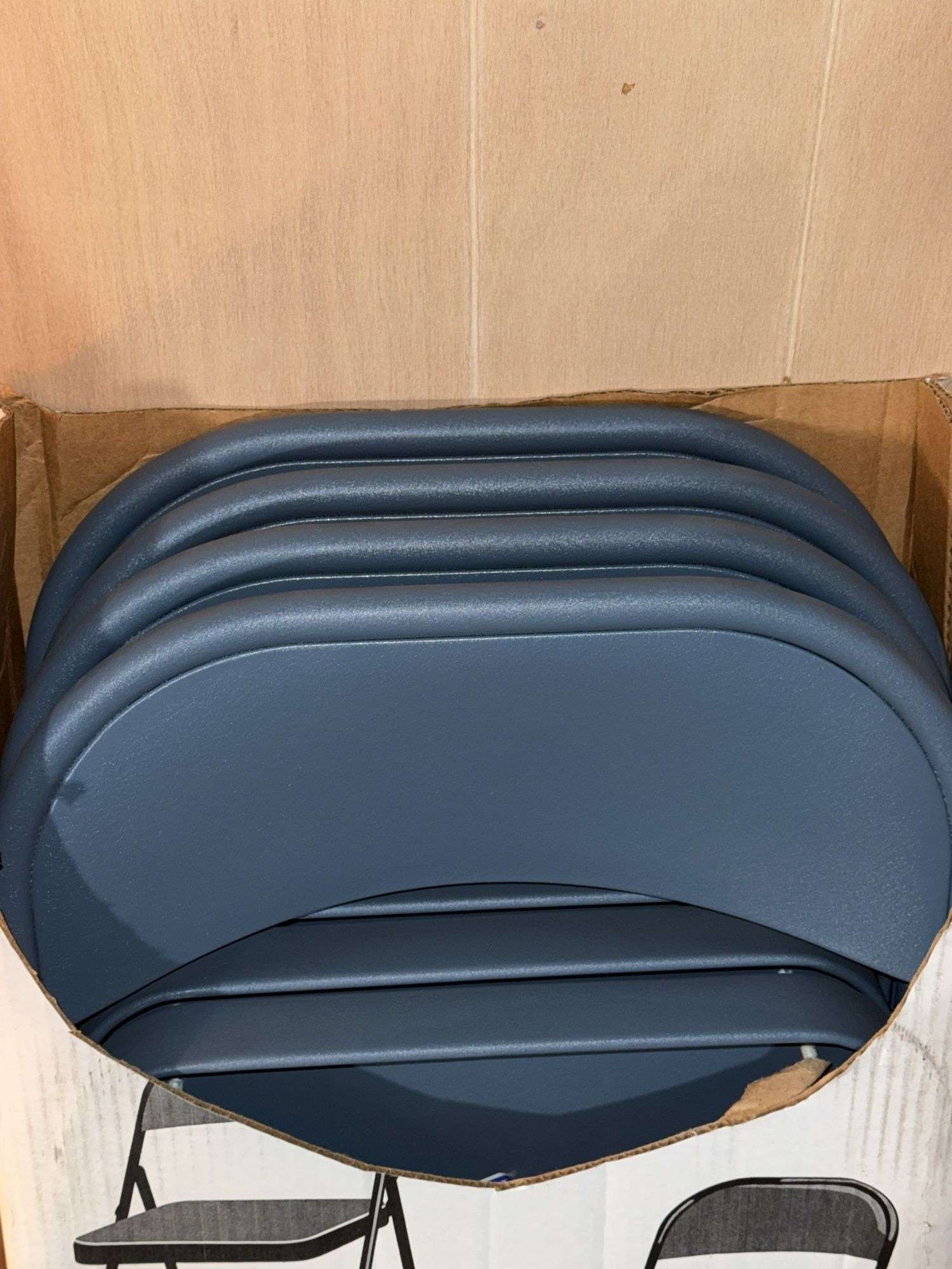 SET OF 4 SAMSONITE CADET BLUE METAL/PADDED SEAT FOLDING CHAIRS **LIKE NEW**
