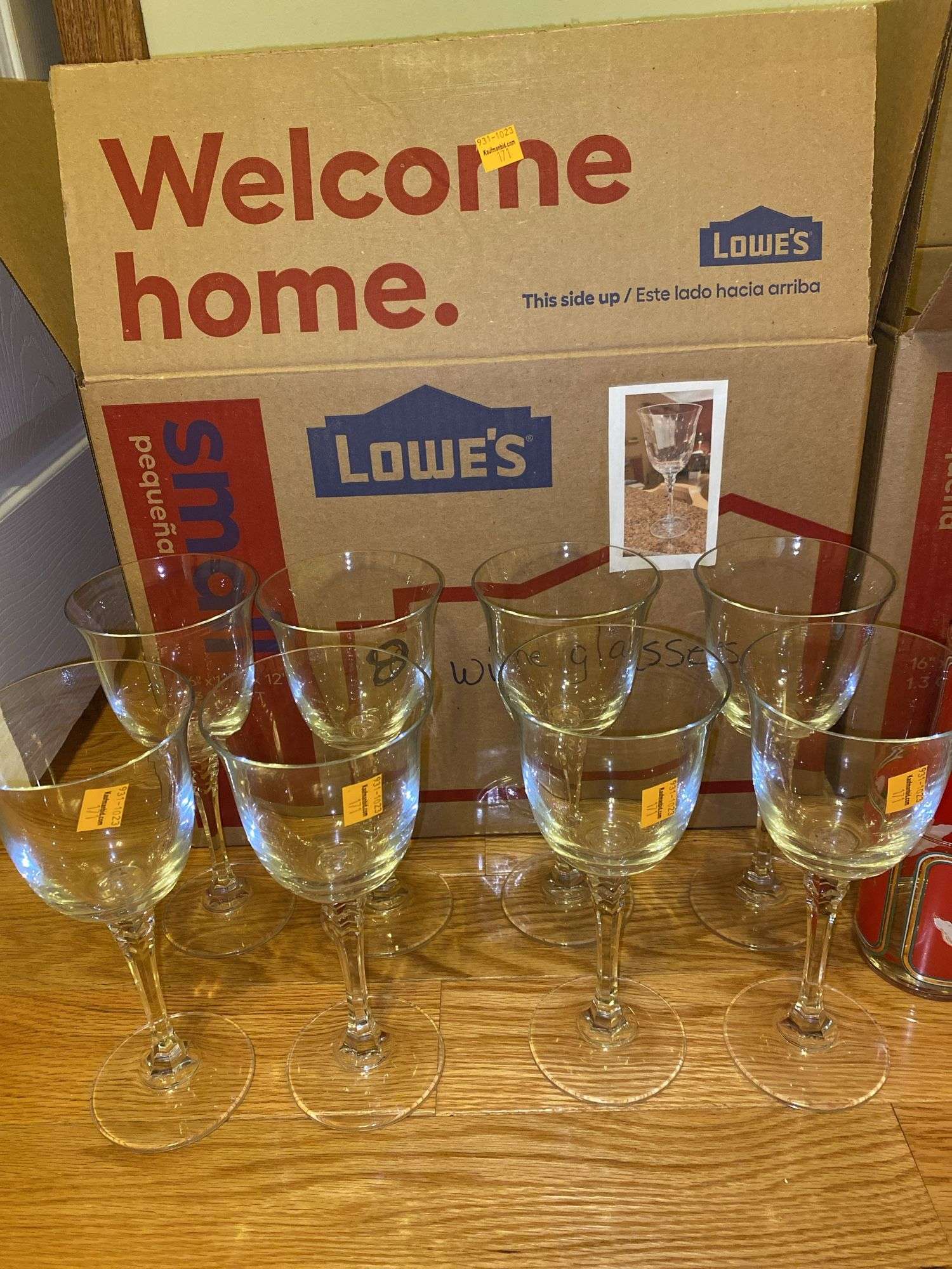 (7) Glass Wine Goblets