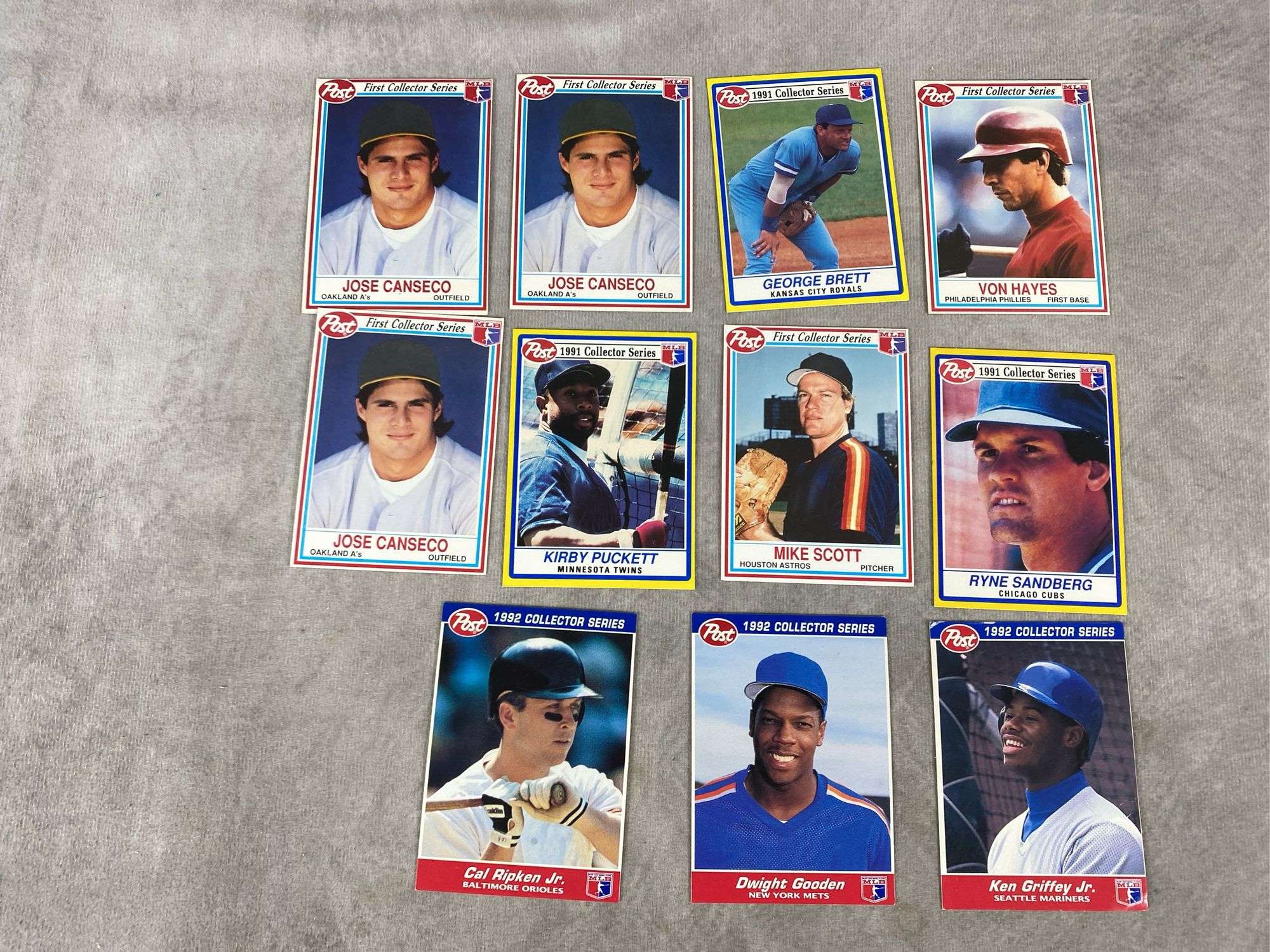 (10) Post Collector Series Baseball Cards