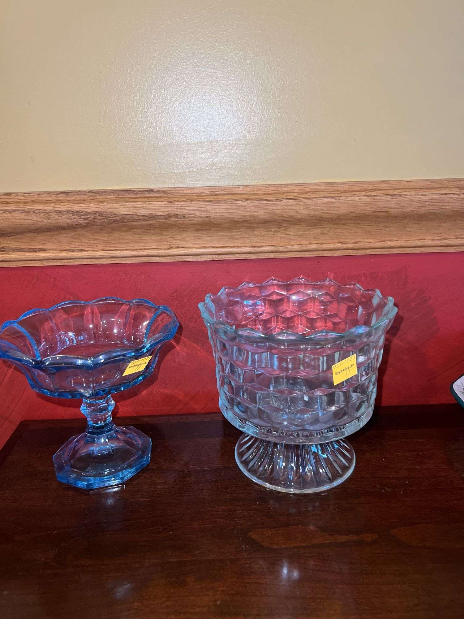 Glass Compote and Glass Candy Dish