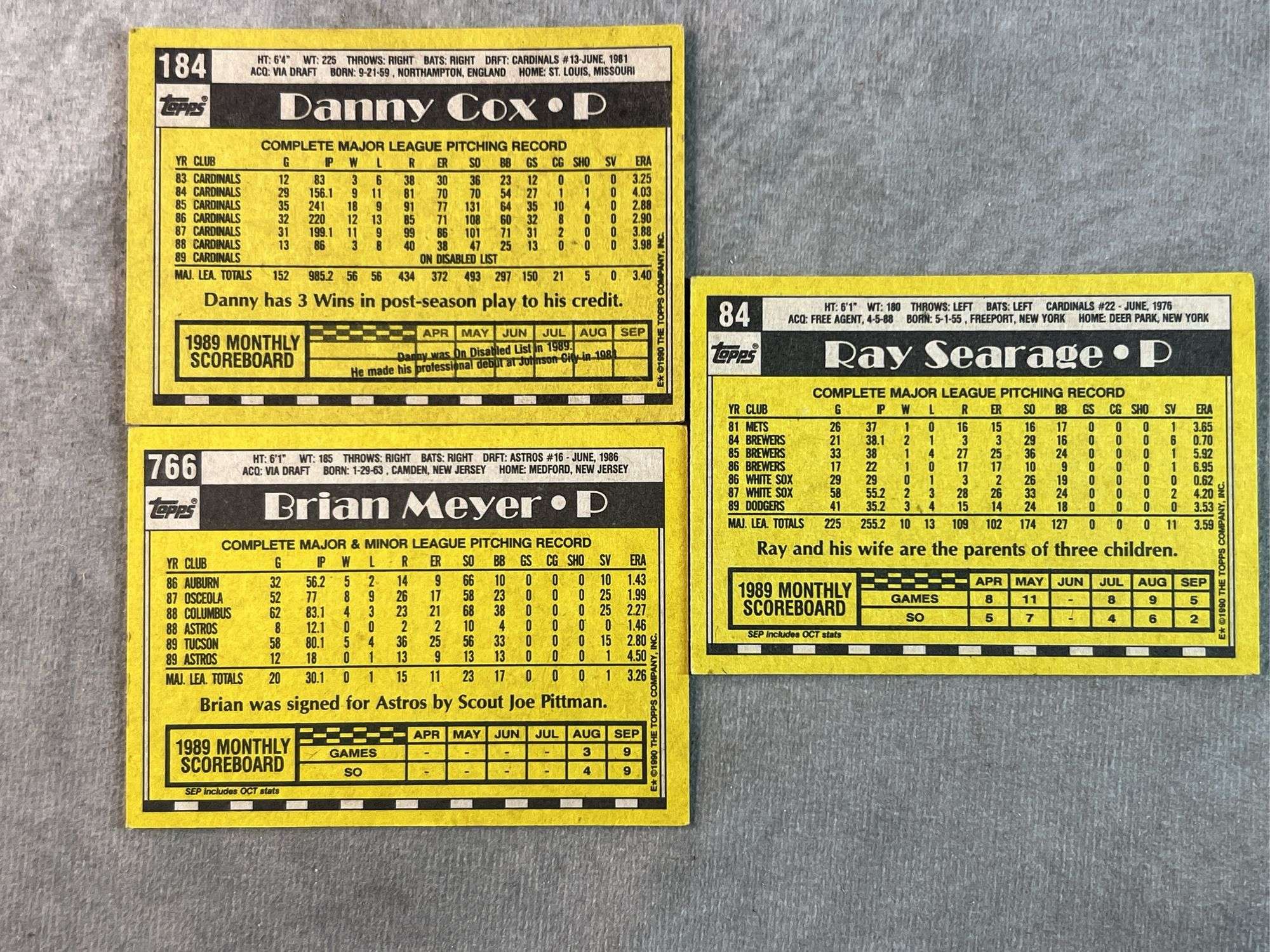 1990 Topps Baseball Cards
