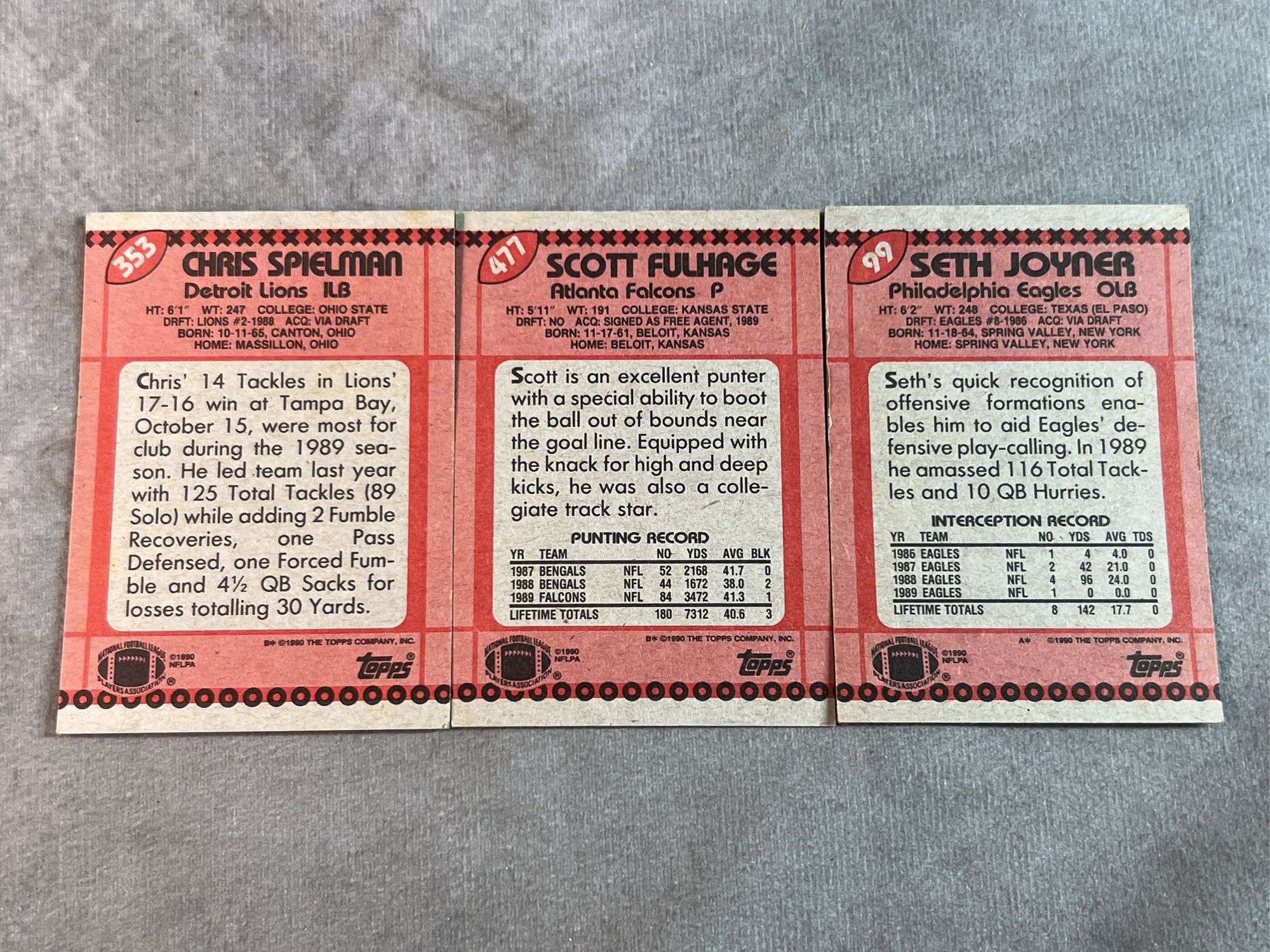 1990 Topps Football Cards