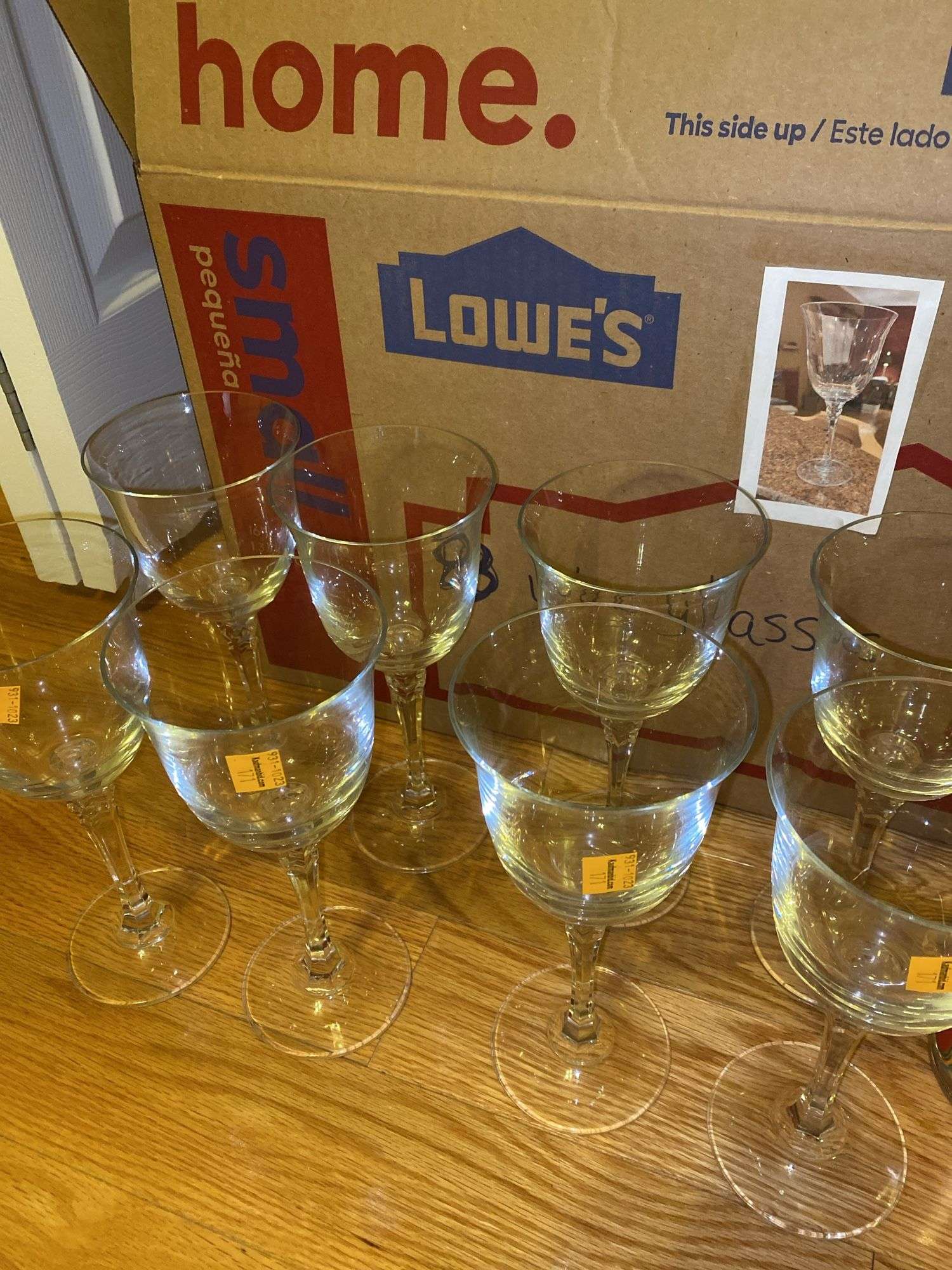 (7) Glass Wine Goblets